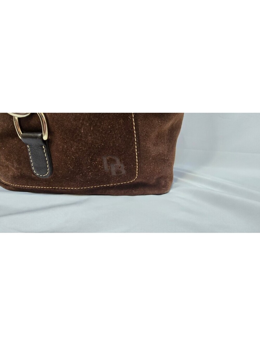 Dooney & Bourke Brown Suede Leather Hobo Shoulder Bag - Picture 4 of 13